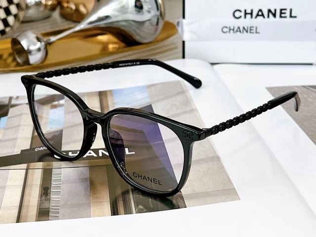 Chanel 24Ss开春新品 独家小框编制羊皮镜腿 小脸姐姐配近眼镜框 Mod 3472 Size 54口18-145